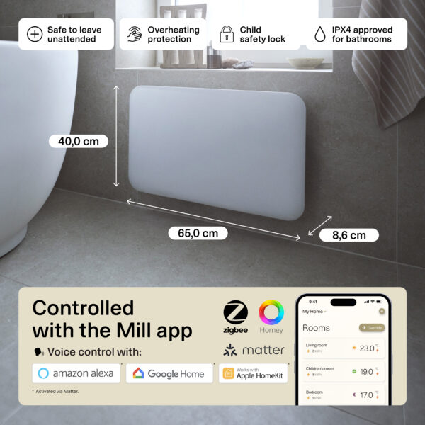 Mill Invisible Smart WiFi Panel Heater 700W Gen. 4 - Image 2